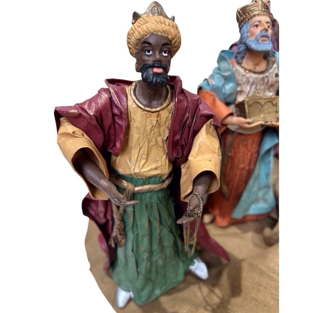Nativity Scene Vintage 8-Pc Paper Mache Multi-Color Christmas/Holiday Decor EUC - Picture 4 of 15